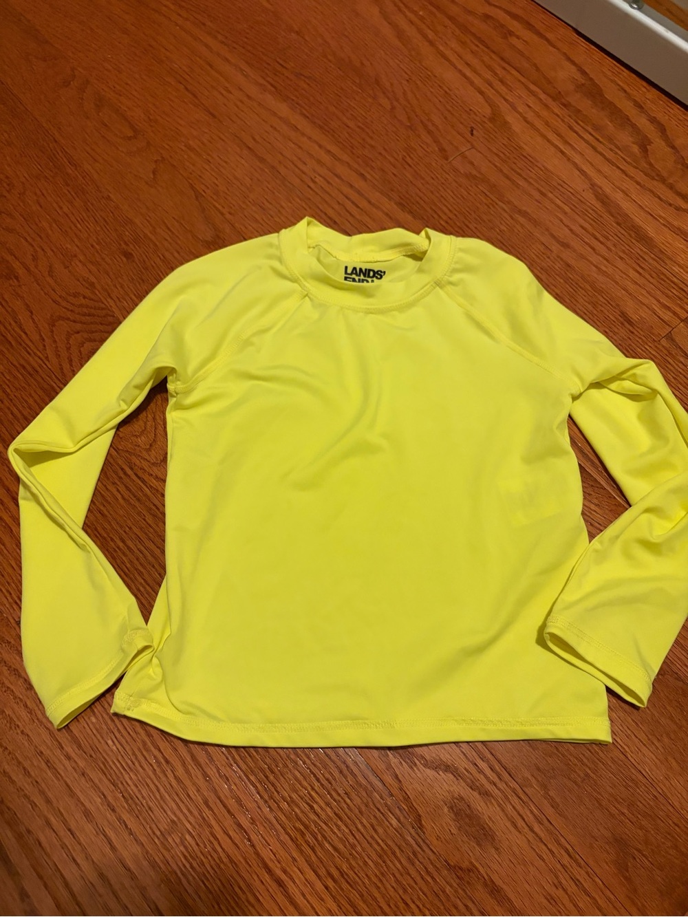 Lands' End Bright Yellow Kids' Long Sleeve Rash Guard